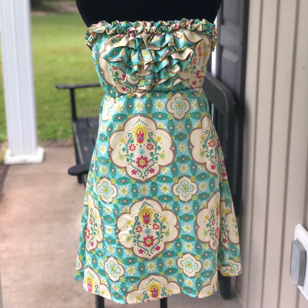 DejaVu Strapless Floral  dress
